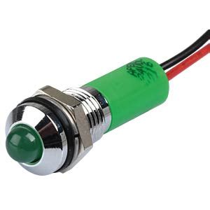 Apm Q P C G E Indicator Led V Dc Mm Wired Green Brc At