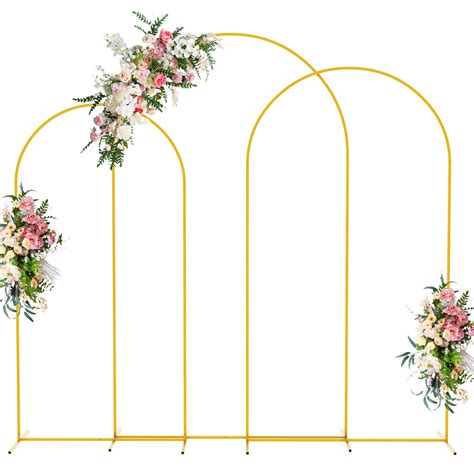 Wokceer Wedding Arch Backdrop Stand Ft Ft Ft Set Of Gold