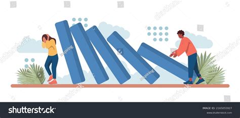 Consequences Concept Character Making Action Dealing Stock Vector