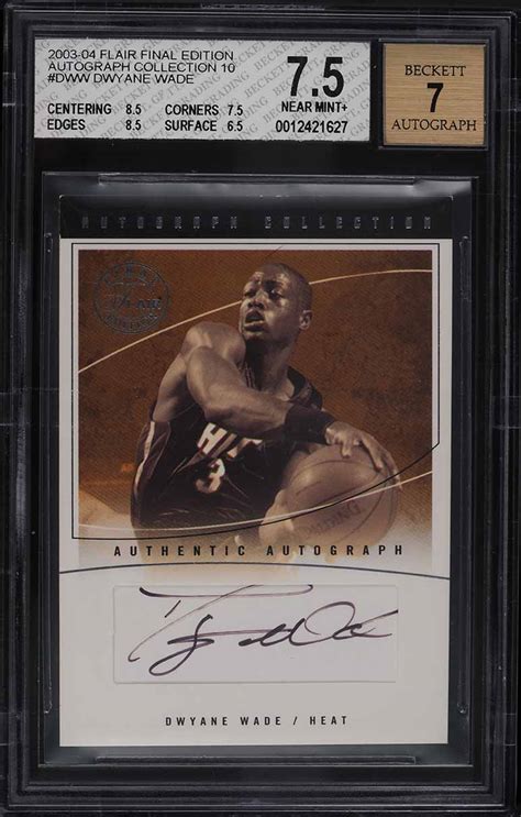 2003 Flair Final Edition Dwyane Wade ROOKIE AUTO 10 AC DWW BGS 7 5