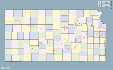 Kansas Free Map Free Blank Map Free Outline Map Free Base Map