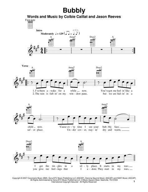 Bubbly By Colbie Caillat Ukulele Digital Sheet Music Sheet Music Plus