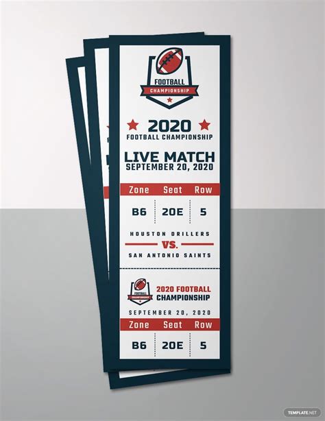 Free Sample Blank Sports Ticket Template - Illustrator, Word, Apple ...