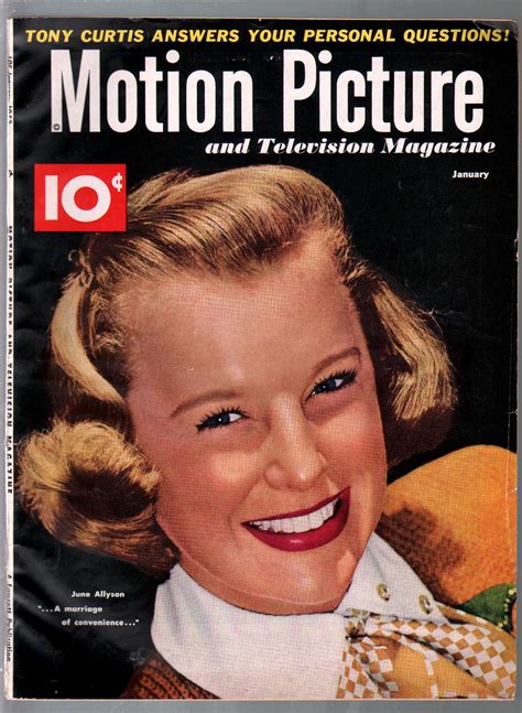 Motion Picture And Television Magazine 11952 June Allyson Tony Curtis Bing Crosby Vg 1952