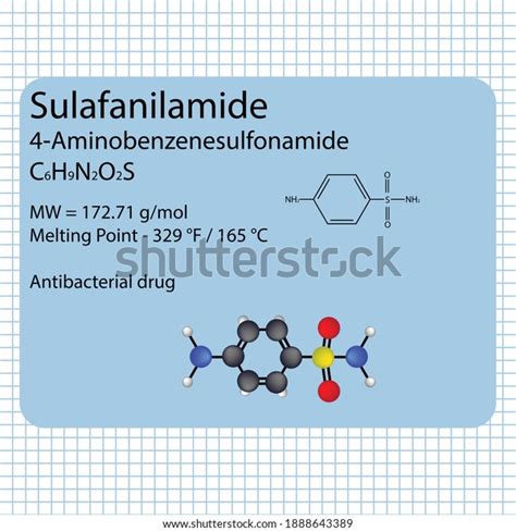 Sulfanilamide Molecular Structure 2d 3d Ball Stock Vector (Royalty Free ...