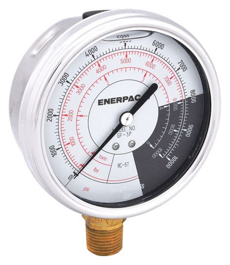 ENERPAC Pressure Gauge 0 To 10 000 Psi Range 1 2 FNPT 1 00 Gauge