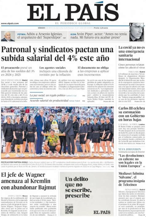 Las Portadas De Los Peri Dicos De Este S Bado De Mayo El Imparcial