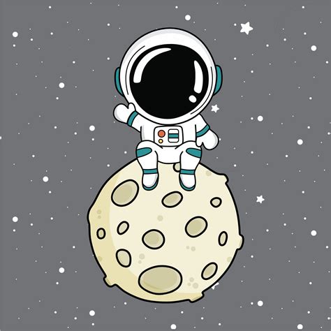 Astronauta Sentado En La Luna 10938492 Vector En Vecteezy