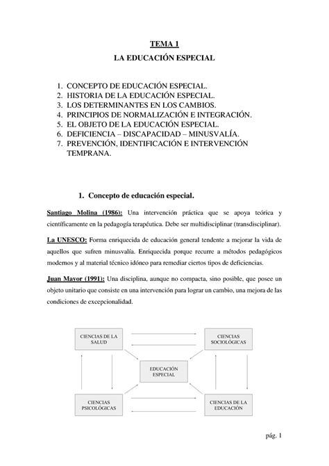 Tema 1 Tema 1 De Bases Psicológicas De Atencion A La Diversidad Tema 1 La EducaciÓn Especial