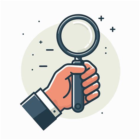 Premium Vector Vector Hand Holding A Magnifying Glass With A Simple Flat Design Style