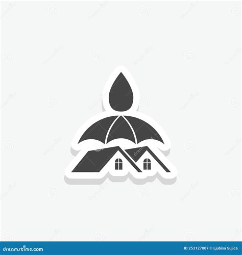 Icono De Pegatina Del Logotipo De La Casa Impermeable Ilustración del