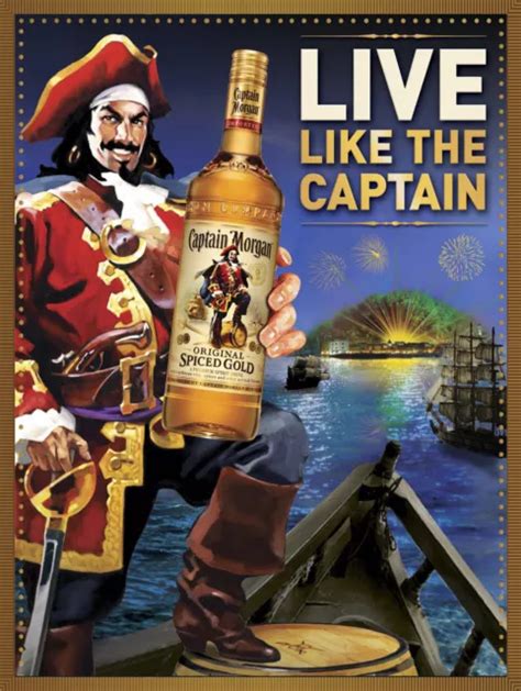 RHUM OR ÉPICÉ CAPTAIN MORGAN aimant de réfrigérateur en métal rétro