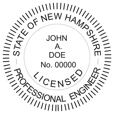 New Hampshire Pre Inked Licensed Professional Engineer Stamp Winmark