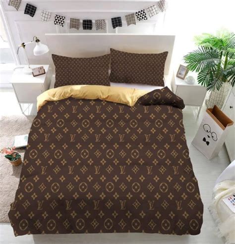 Luxury Louis Vuitton Brown Monogram Bedding Set Rever Lavie