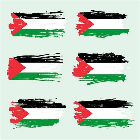 Premium Vector Palestine Flag Brush Collection National Flag