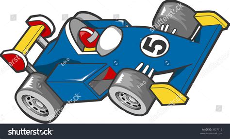 Blue Race Car Vector Illustration - 3927712 : Shutterstock