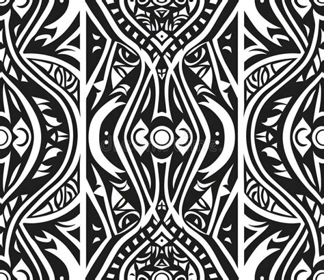 Stylish Seamless Vector Tribal Pattern Textile Design Stock