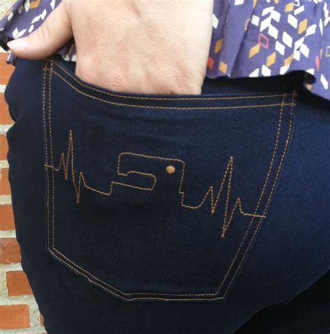 Jeans Pocket Stitching Back Pocket Design PDF Sewing Pattern Size 0