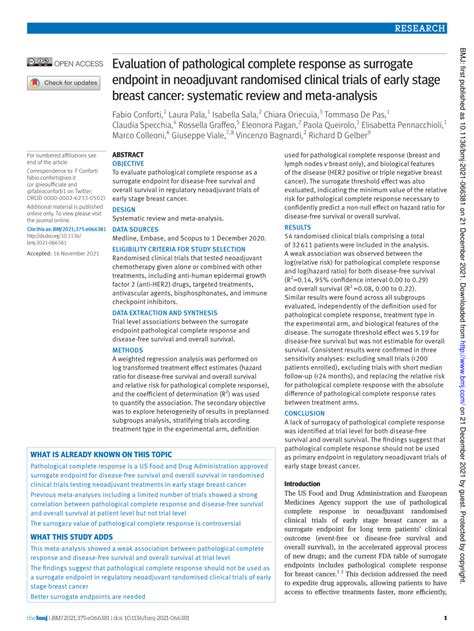 Pdf Evaluation Of Pathological Complete Response As Surrogate