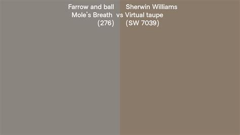 Farrow And Ball Moles Breath 276 Vs Sherwin Williams Virtual Taupe