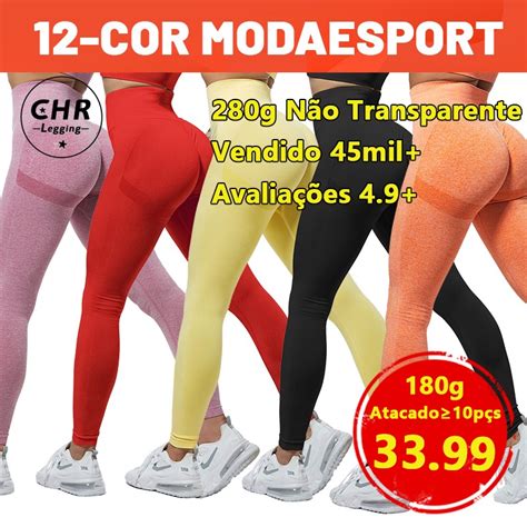 CHR Atacado Calça Legging Academia Levanta Bumbum Macacão Fitness Sem