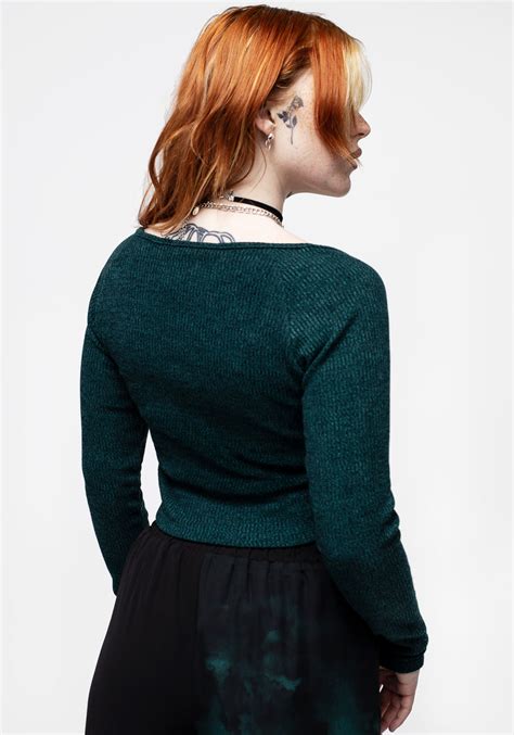 Vendetta Long Sleeve Crop Top Disturbia