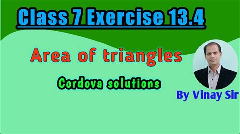 Exercise 134 Area Of Triangles Class 7 Cordova Solutions Maths