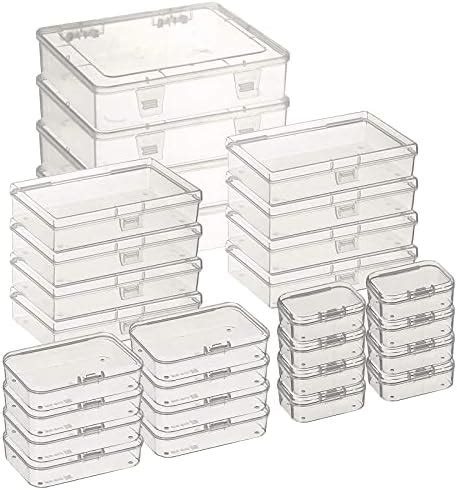 Thintinick Pack Rectangular Clear Plastic Storage Containers Box