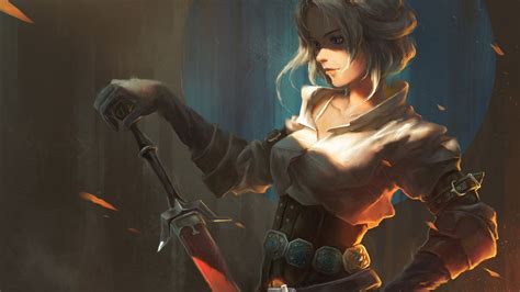 1920x1080 Women Sword Blonde Fantasy Art Ciri The Witcher 3 Wild Hunt