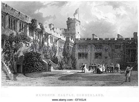 An Engraving Of Naworth Castle Cumberland Scanned At High Resolution