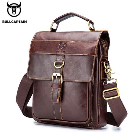 BULLCAPTAIN Sac En Cuir Pour Hommes Sac Bandouli Re R Tro Business Sac