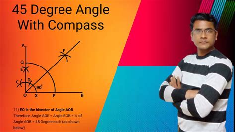 Draw 45 Degree Angle With Compass Define By Jp Sir Youtube