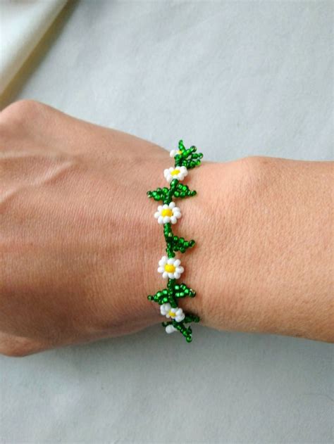 Beading Tutorial Daisy Chain Beaded Bracelet How To Make Etsy