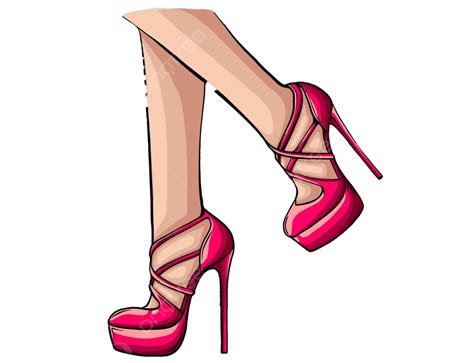 Lindo Vector Ilustración De Moda De Piernas Femeninas En Tacones Altos