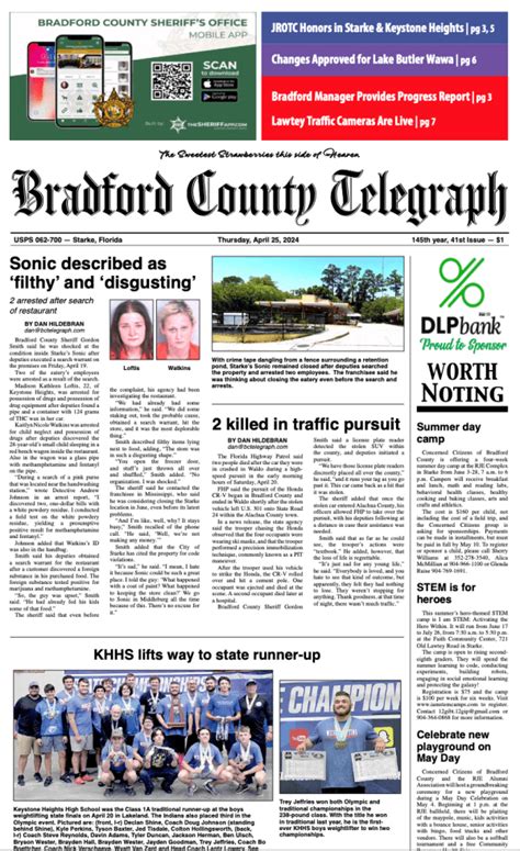 Telegraph Times Monitor For April 25 2024 Bradford County Telegraph