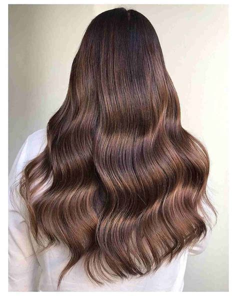 Beautiful Long Dark Caramel Hair With Waves Caramel Balayage Highlights