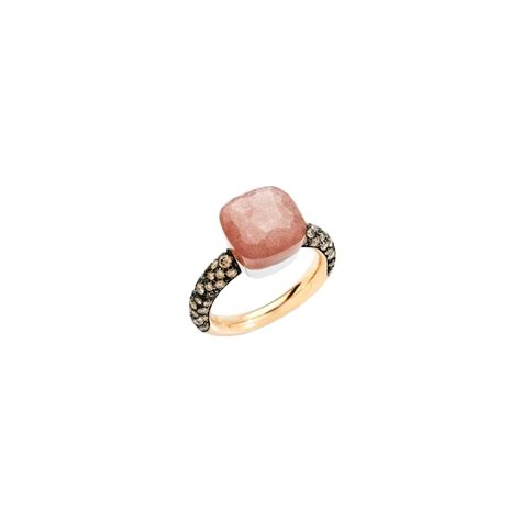 Achat Bague Pomellato Nudo Classic En Or Rose Or Blanc Pierre De Lune