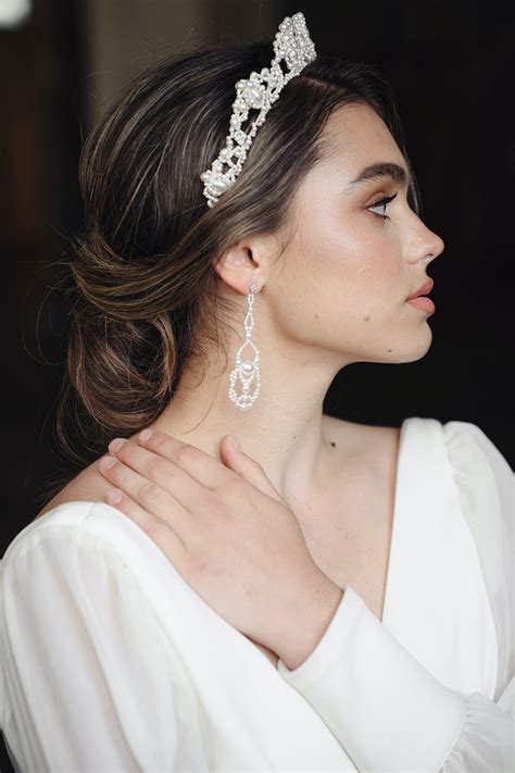 Atticus Pearl Bridal Earrings Tania Maras Bridal