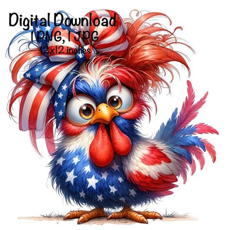 Funny Us Flag Chicken Png Patriotic Usa Chicken Th Of July Sublimation