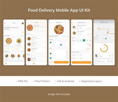 Premium PSD Food Delivery Mobile App UI Kit