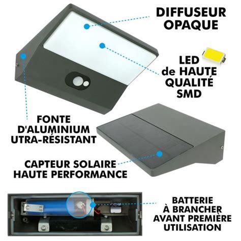 Lampada Da Parete Solare CORTES 3W Con Rilevatore Di Movimento