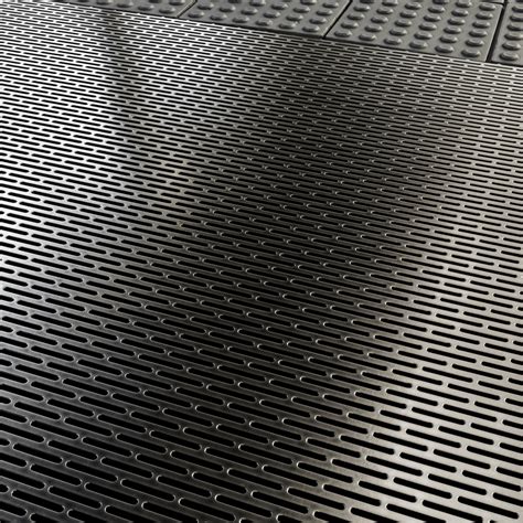 Running Slots Perforated Metal Texture Poliigon