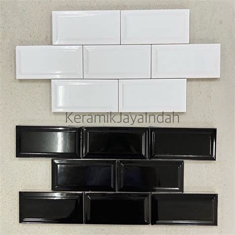 Jual MULIA SIGNATURE GLOSSY WHITE BEVEL 7 5 X 15 7 5x15 SUBWAY TILE