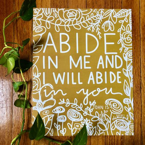 Abide In Me 11x14 Scripture Print Wall Art Wall Decor | Etsy