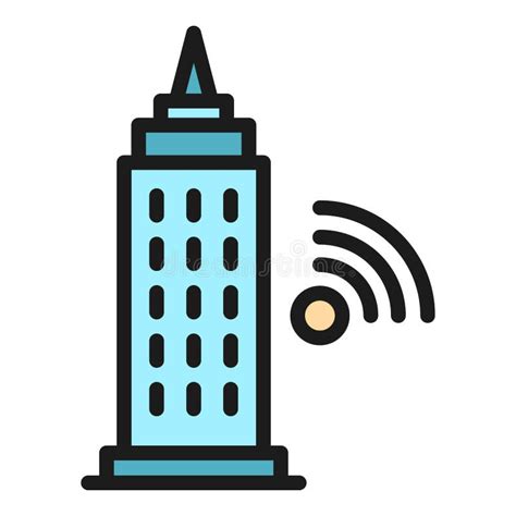 Wifi Tower Icon Color Outline Vector Stock Vector Illustration Of