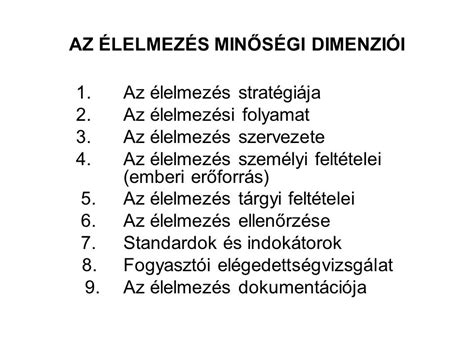 Az Lelmez S Min S Gi Dimenzi I Ppt Let Lteni