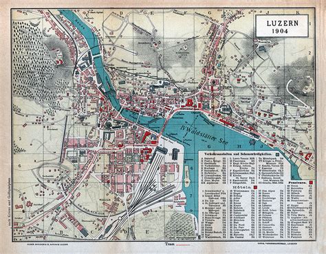 Luzern, Switzerland City Map - Etsy