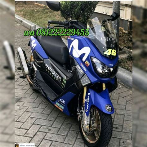 Jual Decal Nmax Biru Navy Motif Movistar Full Body Custom Suka Suka