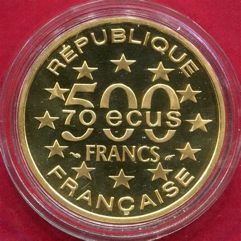 Frankreich France 500 Francs 70 Ecu Gold 1993 Monuments Et Sites D