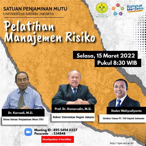 Pelatihan Manajemen Risiko Implementasi Pada Perguruan Tinggi Sistem